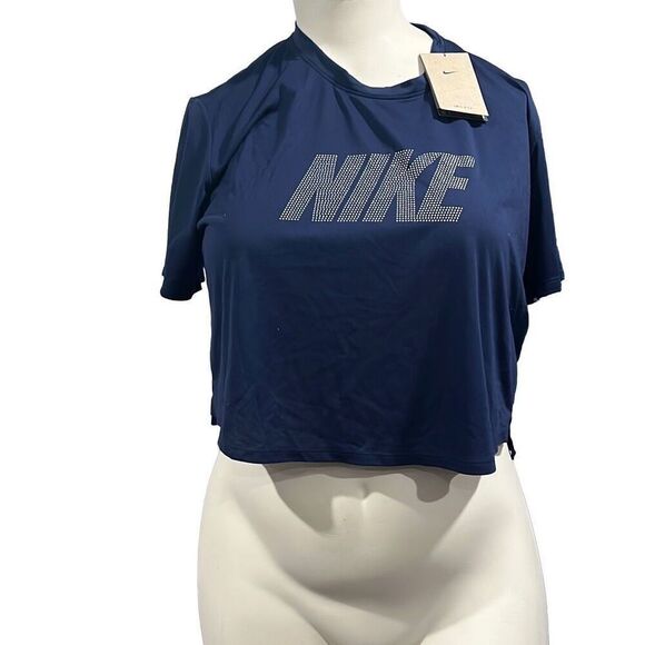 Nike Woman Blue Dry Fit High Low Mid-rift - Picture 6 of 12